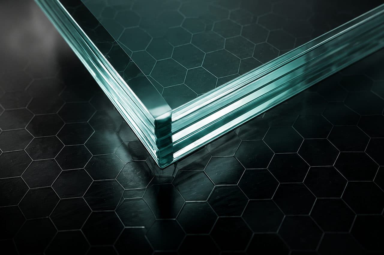 Multi-layer laminated bullet resistant glass cross-section